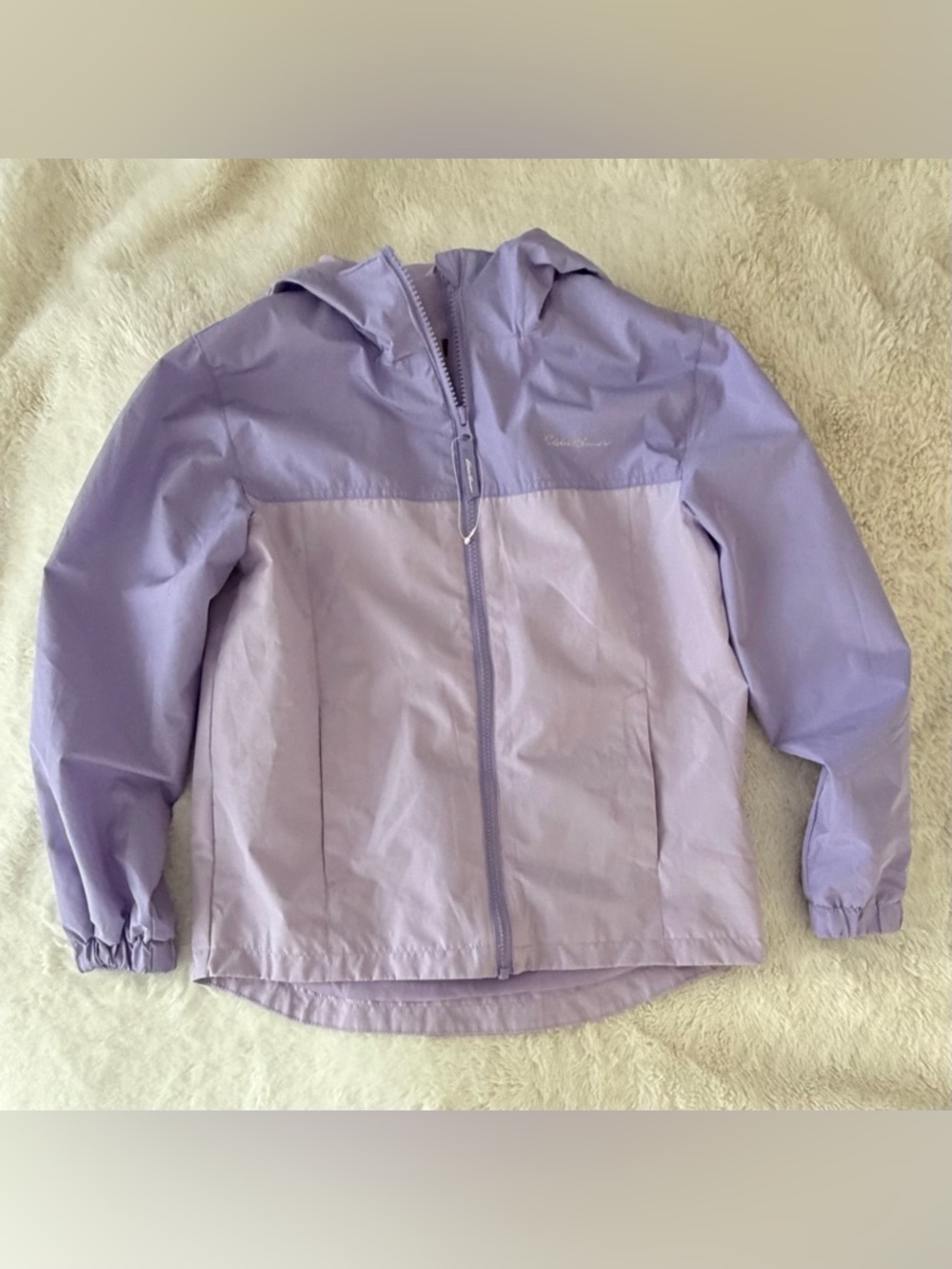 Eddie Bauer Kids Windbreaker Two Tone Lavender Hooded Jacket, M, 10-12, NWOT